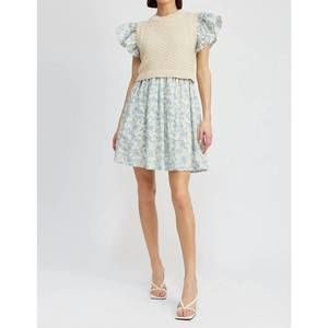 En Saison | Dresses | New En Saison Egret Dress In Natural Light Blue |  Poshmark